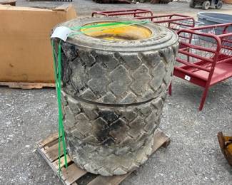 3 SKID STEER RIMS AND TIRES, 1417.5NHS