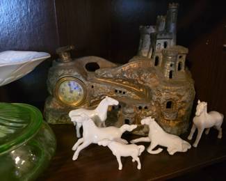 Vintage Castle Cannon Light Lamp Clock 1930's metal 