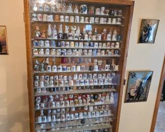 Thimble collection in beautiful display case!