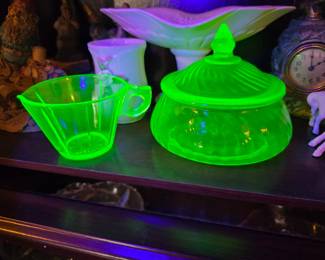 Vaseline glass items. 