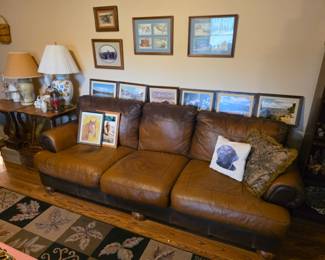 Super cool leather sofa couch. 