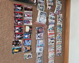 Baseball cards, basketball cards, a few football cards.