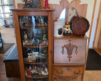 Absolutely Beautiful, Antique Oak Secretary Side By Side Desk!