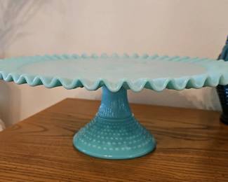 Turquoise Fenton Cake Stand