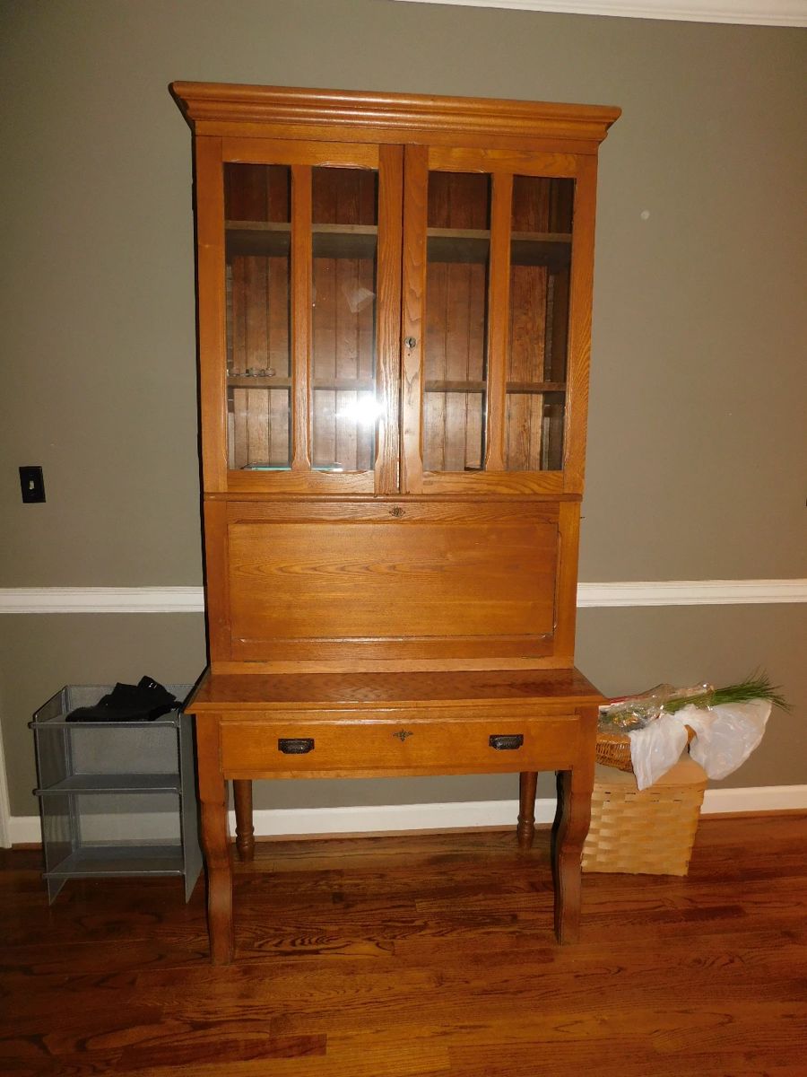 ANTIQUE SOUTHERN OAK DROP FRONT PLANTATION DESK CIRCA: 1850-1860