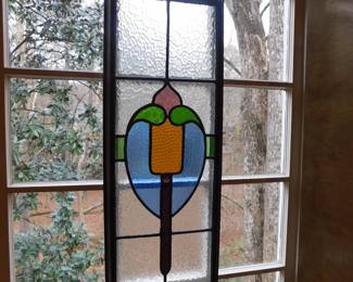 VINTAGE STAINED GLASS WINDOW