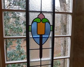 VINTAGE STAINED GLASS WINDOW