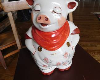 VINTAGE SHAWNEE POTTERY SMILEY PIG COOKIE JAR