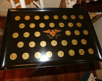 VINTAGE MONTERAY PRESIDENTIAL COIN TRAY