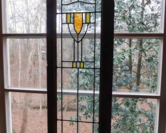 VINTAGE STAINED GLASS WINDOW