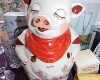 VINTAGE SHAWNEE POTTERY SMILEY PIG COOKIE JAR