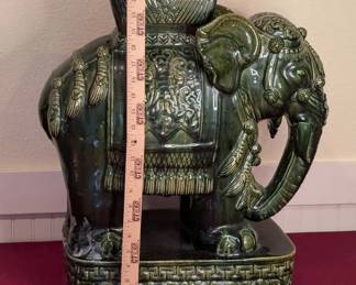Emerald Green Ceramic Elephant