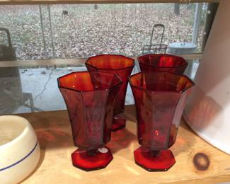 Amberina tea glasses