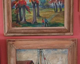 Two Georgia Weston Morgan (1859-1951) paintings. Ms Morgan is a noted artist from Lynchburg, Virginia