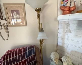 Heavy brass lamp with 2 way light