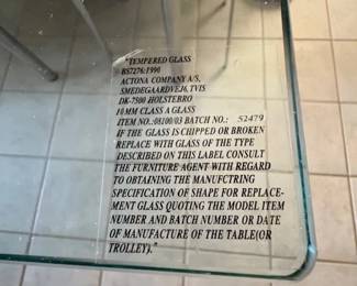 glass table info