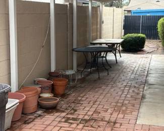 Patio tables and pots