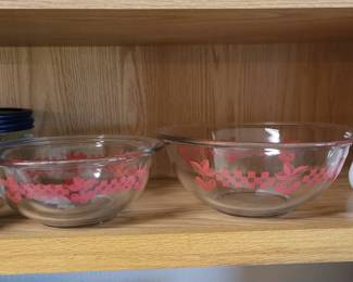 Pyrex Red Cherries Mixing Bowls