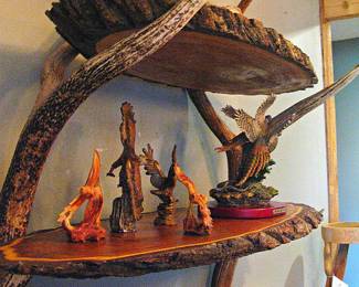 3 Tier Antler Cedar Log Shelf