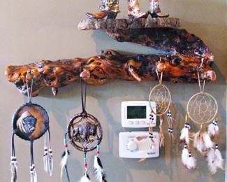 Large, Polished Section of Root or Burl Wood Mounted Wall Shelf 