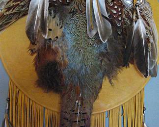 Navajo Shield Suede Fringe and Feathers