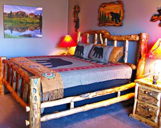Amish Handcrafted Rustic Log King Bed