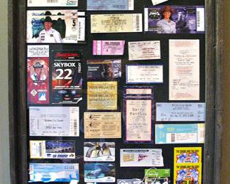 Framed Ticket Stubs to Major Sports Events