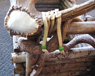 Rustic Twig and Antler Basket very Unique!