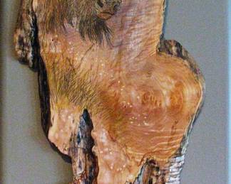 Ray Wayne Waddoups Wood Carved Buffalo