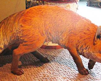 Prowling Realistic Fox Hand Painted in Meticulous Detail with Glass Eyes by Wild Wings