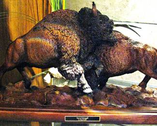 "Test of Strength" Bison Sculpture by Artist Greg Peltzer