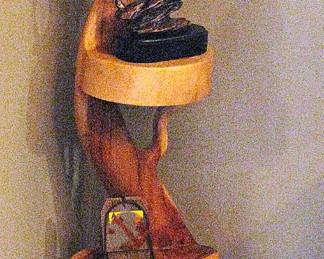  Hand-Carved Solid Wood Shelf made of Natural, Irregularly Shaped Solid Wood