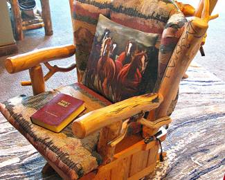 Aspen Log Wood Glider Rocker - Pair