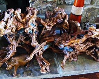 Large Burl Root Wood Display