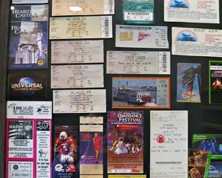 Framed Ticket Stubs to Major Sports Events