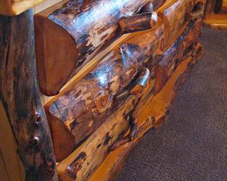 Beautiful Rustic Aspen Log 6-Drawer Dresser Features Light Toned Logs and Unique Knotting Patterns