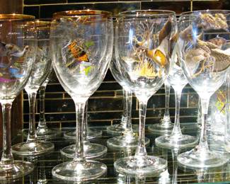 Rustic Lodge Wildlife Wine Glasses