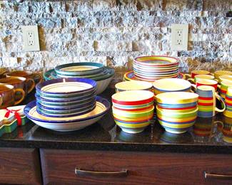 Sango Splash Drip Glaze Stoneware Set / Dish Sets made in Italy