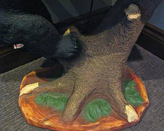 Black Forest Decor Black Bear Climbing Accent Table