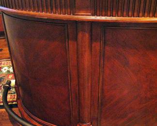 Niagara Bar Wooden with Antique Brass-Tone Footrest and Granite Bar Top