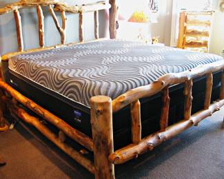 Amish Handcrafted Rustic Log King Bed