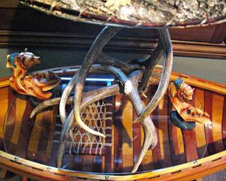 Add Rustic Flare with Authentic Real Wood Canoe Coffee Table