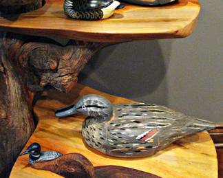 Primitive Vintage Antique Hand Carved Wood Duck Decoy and Other Decoys