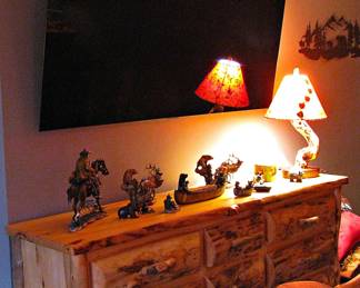 Amish Handcrafted Rustic Log 9-Drawer Dresser