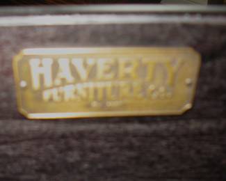 Haverty Entertainment Console with a rustic cappuccino finish, aged pewter hardware