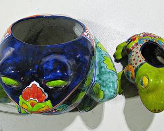 Painted Frog Pots