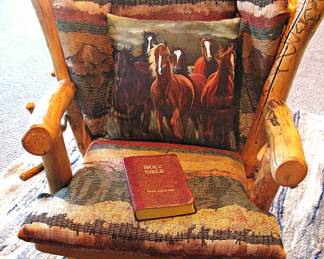 Aspen Log Wood Glider Rocker - Pair