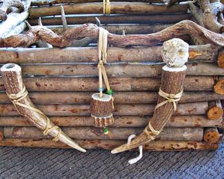 Rustic Twig and Antler Basket very Unique!