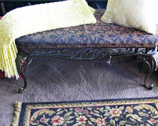 Vintage Upholstered Lounge Bench 