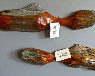 Artist Signed Cedar Wood Fish Wall Art Sculpture